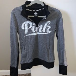 Victorias Secret PINK Quarter Zip Long Sleeve Top
